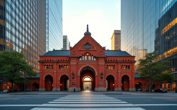 東京・千代田区一番町にあるLurventhalexonオフィスの鳥瞰図。近代的な建築と緑豊かな都市景観が広がっている。