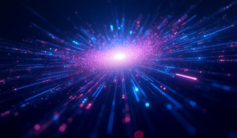 「ネビュラオーバードライブ」のAI意思決定フローを示す抽象的な図または艦隊の行動の短い動画スナップショット