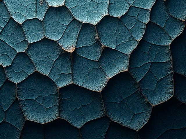 割れた大地や結晶パターンがシームレスにタイリングされた、複雑な2Dテクスチャ