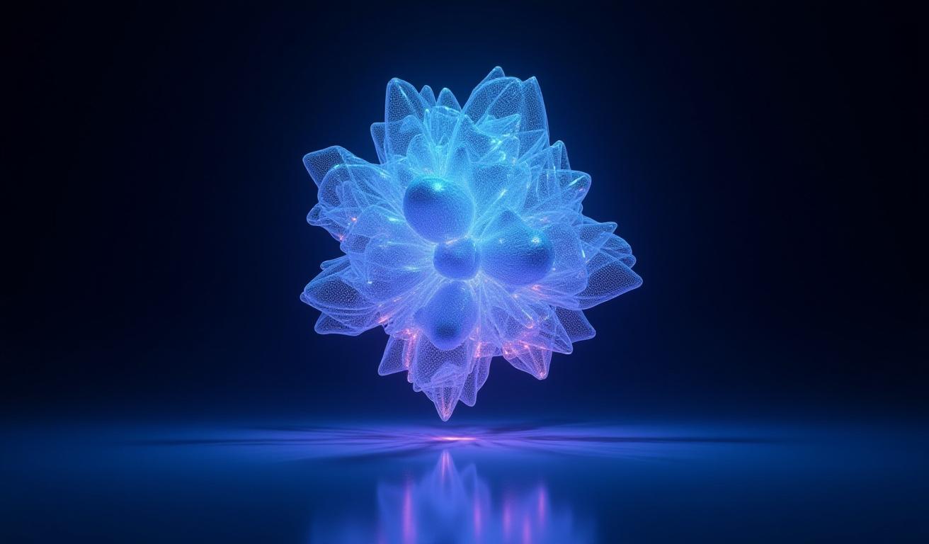 Complex HLSL/GLSL shader code on the left, rendering a stunning real-time sci-fi energy shield effect on the right